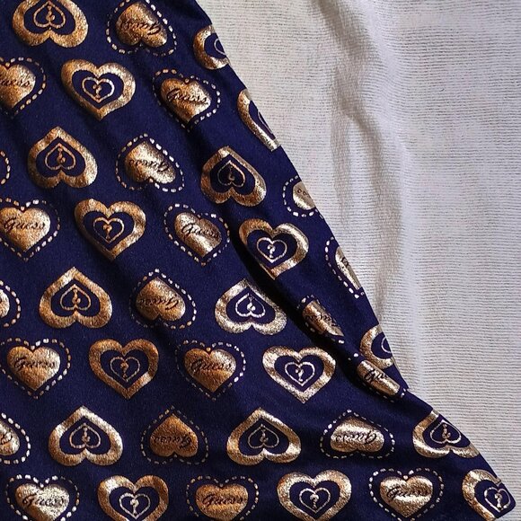 GUESS/Dress/Girls Large 6X/Gold & White/Heart Print Short Sleeve Casual Fashion - Picture 10 of 11